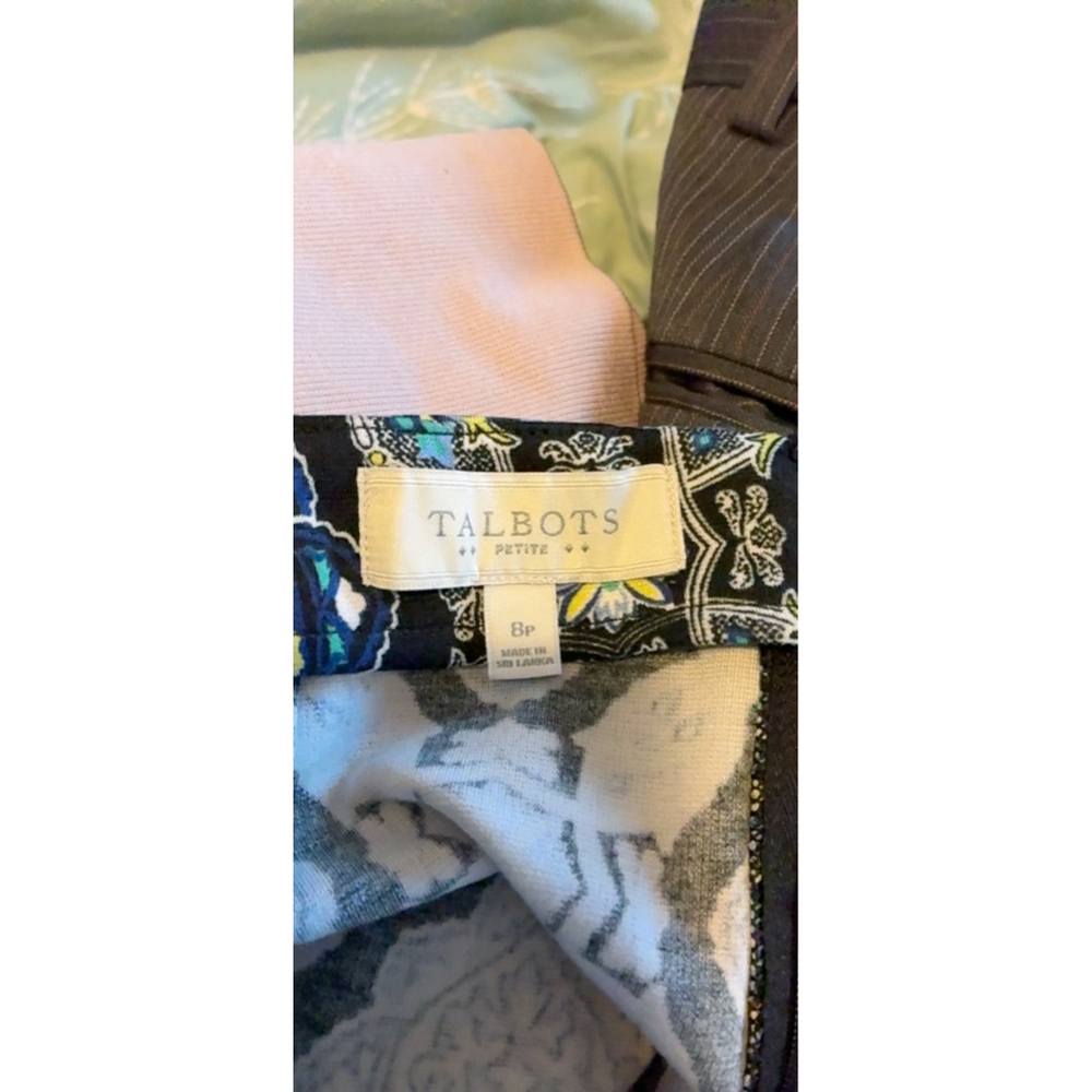Women's Talbots Petite Black Blue Patterned Skirt 8P - Picture 6 of 9